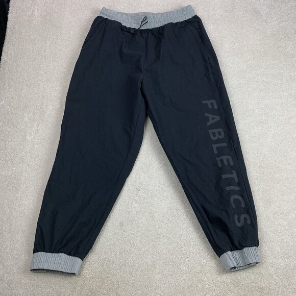 Fabletics Pant Womens XL Black Multi Stretch Woven Kora Track Bungee Drawcord - Picture 1 of 12